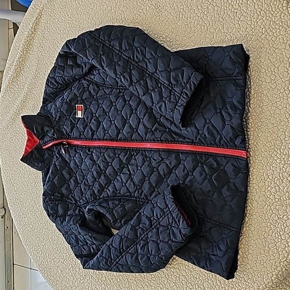 Tommy Hilfige All Weather System Jacket Womens Size M Quilted Blue/Red - Picture 10 of 11